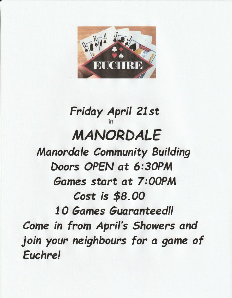 Euchre Night – Friday, April 21